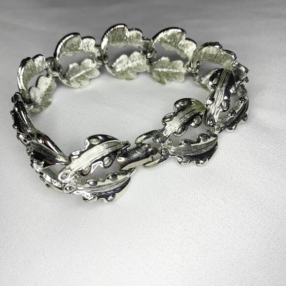 VTG Coro Silver Tone Art Deco Bracelet Statement Piece Costume Jewelry - Picture 3 of 7